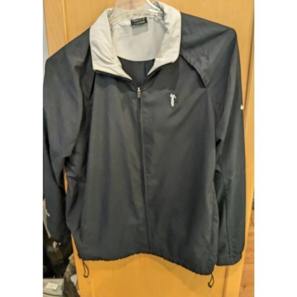 Nike Golf Windbreaker Jacket Black Fit Vented Full Zip Mens Size Large‎ Taco Bel